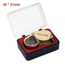 금속 보석 돋보기 보석상 눈 도구 접는 루페 유리 렌즈 삼중 다이아몬드, 중국, 30x-21mm 골드