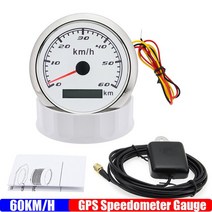 GPS HUD 30 ~ 120KMH 85mm GPS 안테나가있는 속도계 게이지 7 색 백라이트 주행 거리계 범용 자동차 보트, 06 60KMH WS