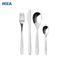 IKEA 이케아 MOPSIG 몹시그 식기도구16종 4인가족용 커트러리 디너세트 803.430.04, 스텐레스 식기도구16종, 포크4개+나이프4개+스푼4개+티스푼4개
