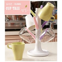 좁은주방 튼튼한 무게감 컵걸이 실리콘 컵정리대 컵거치대 진열대 물컵 자취생 1인가구 컵꽂이, 1개
