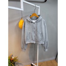 투웨이 후드크롭 기모 집업점퍼