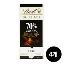 린트 엑설런스 다크 70프로 초콜릿 100g x 4개, 기본상품