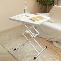 기타 1인용노트북침대책상높낮이조절접이식테이블, 화이트