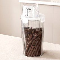 딩동펫 투명 계량컵 밀폐 사료통, 1개, 1.35L 대표사진
