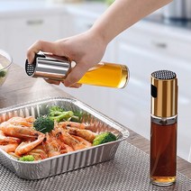 엔템 식약청인증 오일스프레이 에어프라이어 기름병 오일분사기 들기름 참기름 오일 병, 실버