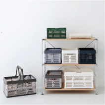 이케아 폴딩박스 리빙박스 펜트리수납함 수납정리함 박스 플라스틱 서랍 8L, 33L, 원톤그린