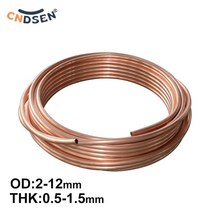 알루미늄각관 99.9% 부드러운 구리 튜브 구리 코일 THK0.5-1.5mm OD2-12mm 에어컨 파이프 에어컨 보존제용 레드 구리, 10x1.5mm_5Meters