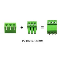 PCB 단자 15EDG 3.81mm 용접 암수 쌍 플러그 스트레이트 직각 핀 전체 세트, 02 15EDGKR RightAngle_06 7P