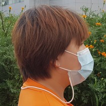 [인씨네] 마스크 스트랩 심플한 목걸이줄 분실방지 길이 52cm 짧은 고리 목줄 목걸이 넥밴드 인쇄비용 별도, 투톤레드(낱개포장)