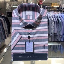 예작 예작 남성정장와이셔츠 쿨소럽 호리존탈 신사자수 슬림핏 반팔 (YJMBS424NY)