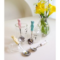 빈티지 베어 스푼 & 포크(4색상) 어린이 키즈 아기자기 귀여운 간식 디저트 포크세트, 포크, 옐로우