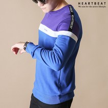 하트비트 다베넨 맨투맨 베이직핏 라운드 레터링 긴팔티셔츠 커플룩 단체복 남자 여자 남여공용 빅사이즈 커플티 배색 단체티