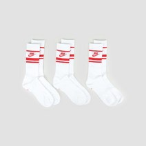 나이키에센셜 NSW 크루삭스 남녀공용 화이트/레드로고 스포츠양말