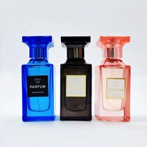 향기에반하다 스퀘어 블랙 블루 레드 Ttype 향수공병 50ml 클램프 스프레이 유리 글라스 퍼퓸 용기 DIY, 스퀘어 Ttype 향수공병 50ml-블루