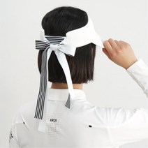 골프 여름 시원한 모자 썬캡 썬바이저 여성 리본 자외선 바이크 행사 30대 둘레길, 화이트