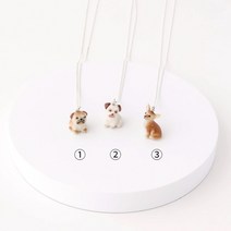 국내제작 치와와 퍼그 목걸이 강아지 펜던트 강아지목걸이 강아지모형목걸이 미니어쳐