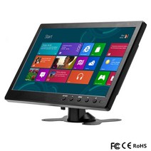 포터블모니터 커브드모니터 qhd모니터 보조모니터 듀얼모니터 1024600 lcd hd 10 인치 미니 모니터 tv 컴퓨터 디스플레이 2 채널 비디오 입력 스피커가있는 휴대용, 검은색, 영국 플러그