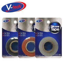 V텍 절연 실리콘 자가융착 실리콘테이프 3m, 빨강색