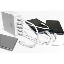업소용 영업용 퀄컴 퀵차지 3.0 고급 핸드폰 60W 6포트 고속 멀티 충전기 PD, 1개