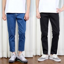 남자여자 8부 9부 10부 워싱 스판 사이드밴딩 봄 여름 청바지 빅사이즈데님팬츠