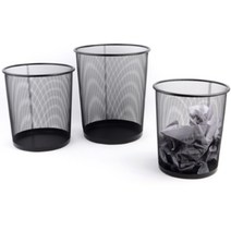 뚜껑없는 철제휴지통 철제쓰레기통 원형 철망 다용도, 중