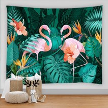 야자매트 동물 태피스트리 벽 교수형 열대 야자 식물 꽃 패턴 보헤미안 트리 홈 인테리어 요가 매트 소파, 05 GT-JK4510_04 W150xH180cm