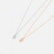 비쥬(bijoux) 샹달 목걸이 큐빅 체인 실버 로즈골드