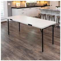 라이프타임(Lifetime) 다용도 직사각 테이블 183 X 76cm 4개, 접이식 실용적 다목적 테이블의 표준, 아몬드