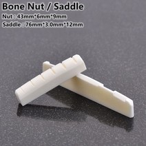 어쿠스틱기타 1pc 6 String Guitar Bone Nut Bridge Saddle 어쿠스틱/일렉트릭 기타 부품 액세서리 용 실제 뼈로 제작, [13] Nut43MM  Saddle76MM