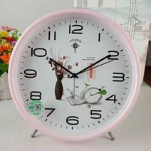 에끌 예쁜탁상시계 신혼선물 알람시계 테이블 진자가 데스크탑 디지털 일 때 장식용 알람 시계는 이제 미니 홈 스몰 라이트 럭셔리 크리에이티브 모던입니다-12659, 04. M64-2353 꽃병 핑크