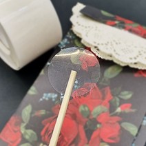 힘찬쇼핑_투명 원형 씰링 스티커 38mm 봉인스티커 선물스티커 포장스티커 투명스티커 편지스티커