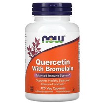 나우 푸드 퀘세틴 브로멜라인 식물성 캡슐 120정 하루 4정 1개월분, 120 Count