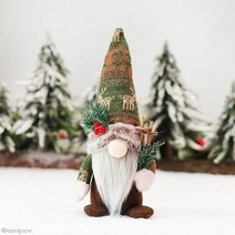 크리스마스 그놈 플러시 니트 얼굴없는 인형 수제 스웨덴 엘프 장식 새해 선물 가정용, 01 BJ1