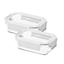 [단품]글라스락 스마트퓨어 직사각 390ml 2종, 샌드핑크