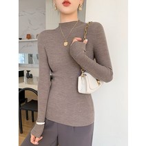 여성 하프 하이 칼라 100% 메리노 울 골지 풀오버 노심 유니바디 슈퍼 파인 원사 얇은 기본 스웨터 슬림 점퍼