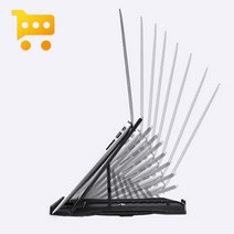 15인치노트북 거치대 17인치 노트북 회전형 각도조절 쿨링패드 스탠드, 4_회전_블랙