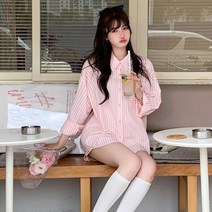 메이킹유 긴팔 스트라이프셔츠 카라 간절기룩 P606노티셔츠