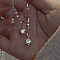 핑크비올라샵 / BIG 다이아 광체 지르코늄 큐빅 얇은 체인 목걸이