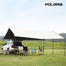 폴라리스 블랙코팅 렉타 타프 립스탑300D 스크린 바람막이, 초코브라운
