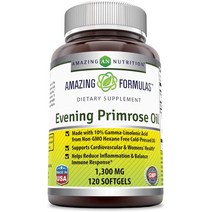 어메이징 Amazing Nutrition 이브닝 프림로즈 오일 1300Mg GLA 120소프트젤, 개, 120 카운트(1팩)