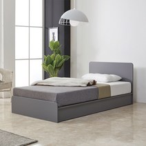 뉴그린퍼니처 코지본넬 싱글침대 본넬스프링6회전양면매트포함, 그레이