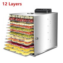 220v110v 식품 탈수기 과일 야채 허브 고기 생선 건조기 스낵 식품 건조기 과일 탈수기 61012 트레이, 지도 없는 12개의 층, 220v