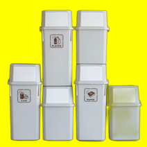 60L 가정 적층 휴지통 모리 40L 분리수거함 4p 재활용, 1개, 모리 휴지통 (40L 그레이2p+블랙2p)