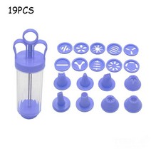 츄러스 메이커 츄러스 메이커 bozzh diy manual cookie press maker machine gun decorating squeezing machine 베이킹, 자주색