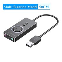 블루투스앰프 프리앰프 파워앰프 Vention-USB 사운드 카드 오디오 인터페이스 외부 잭 3.5mm 마이크 스피, 02 50CM
