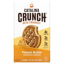 카탈리나 크런치 Catalina Crunch 케토 샌드위치 쿠키 땅콩 버터 쿠키 16개입 193g(6.8oz), 1개