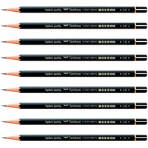 톰보우 MONO 100 낱개 / 모노 100 / 전문가용 / 부드럽고 선명한 표현 가능 / 섬세한 명암 표현 탁월 / 미술 연필 / 화방용 연필 / 드로잉 연필, 3B