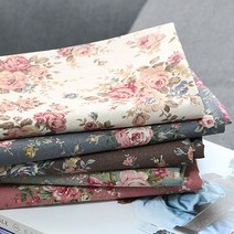 면20수평직-미들 쉐비로즈플라워 (5컬러) 침구소품 홈패션 데코용원단, 핑크