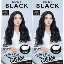 미쟝센 헬로크림 염모제 1CB, 2개, 1CB 쿨블랙