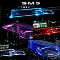 ArtX SM5 임프레션 USB 5V LED 2단 차량용 무중력테이블 컵홀더 식탁 자동차 선반 핸드폰 거치대 수납용품, 추가함, 아이스블루LED, 일반 타입